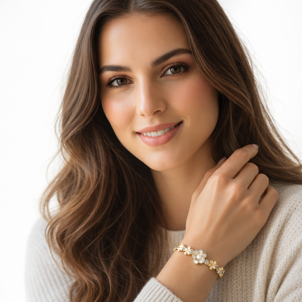 18K Gold Plated Stainless Steel Premium Bracelet for Women - KJKBL016