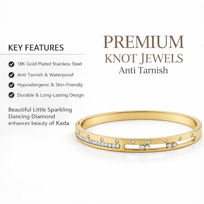 18K Gold Plated Stainless Steel Premium Bracelet for Women - KJKBL019