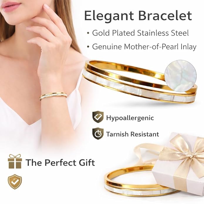 18K Gold Plated Stainless Steel Premium Bracelet for Women - KJKBL021
