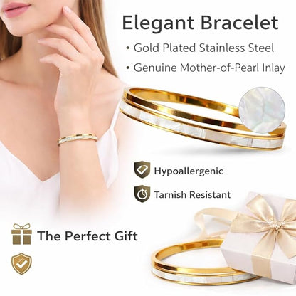 18K Gold Plated Stainless Steel Premium Bracelet for Women - KJKBL021