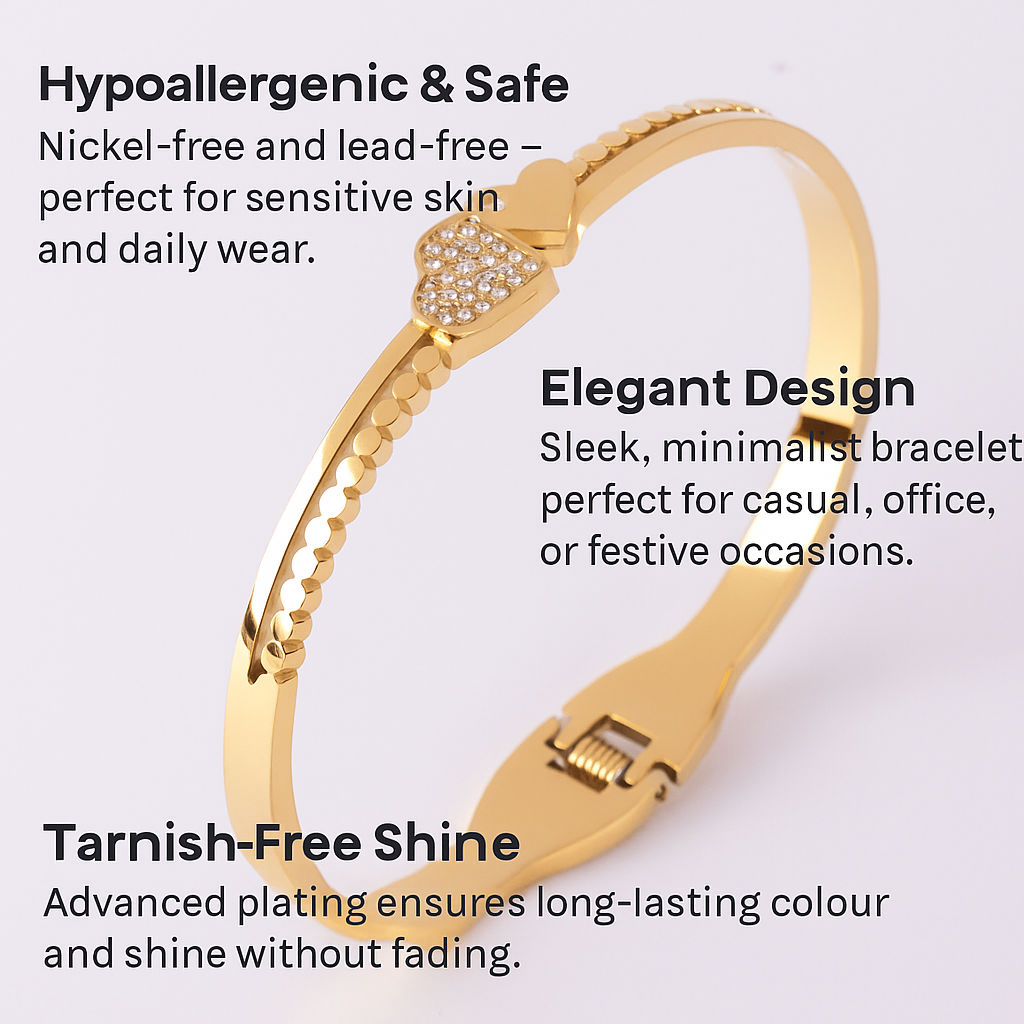 18K Gold Plated Stainless Steel Premium Bracelet for Women - KJKBL014