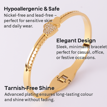 18K Gold Plated Stainless Steel Premium Bracelet for Women - KJKBL014