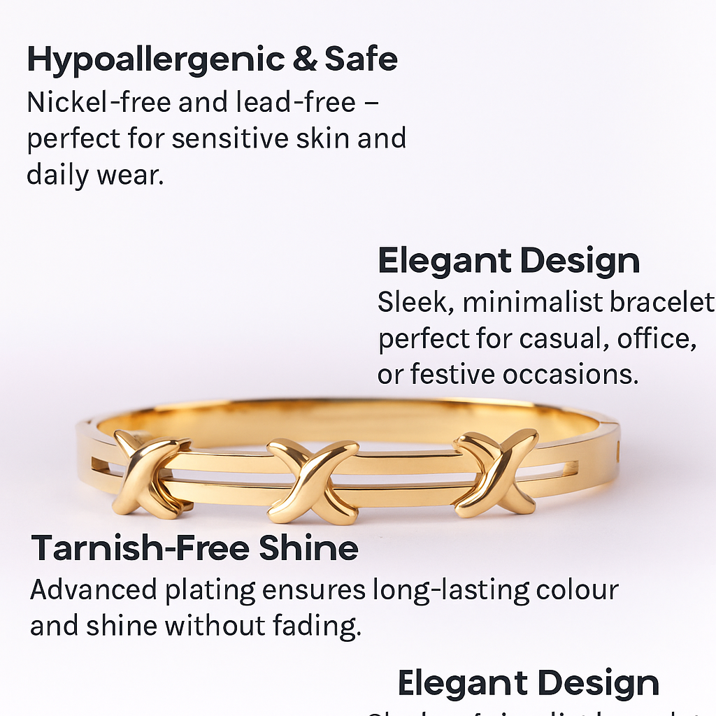 18K Gold Plated Stainless Steel Premium Bracelet for Women - KJKBL013
