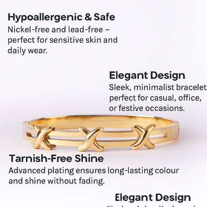 18K Gold Plated Stainless Steel Premium Bracelet for Women - KJKBL013
