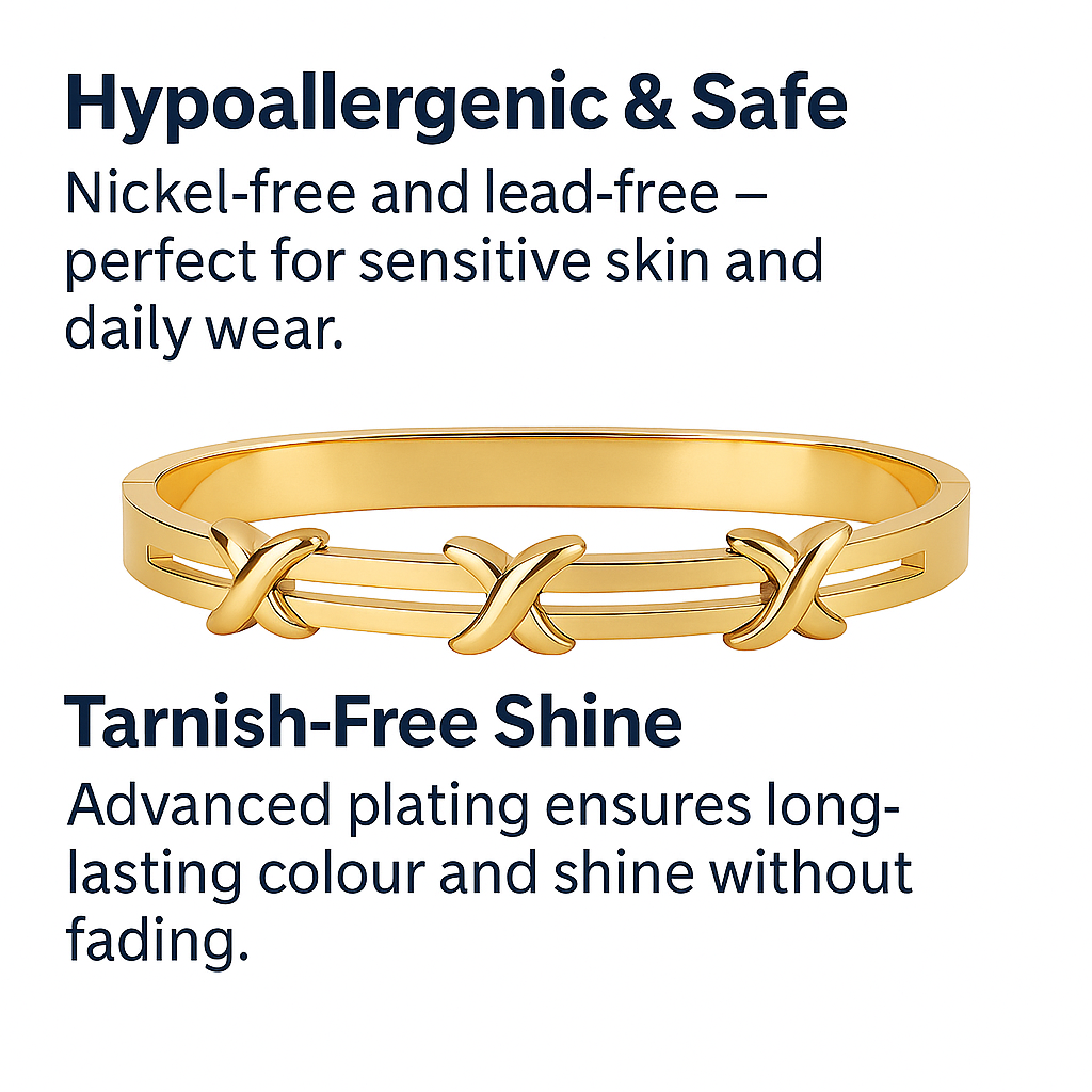 18K Gold Plated Stainless Steel Premium Bracelet for Women - KJKBL013