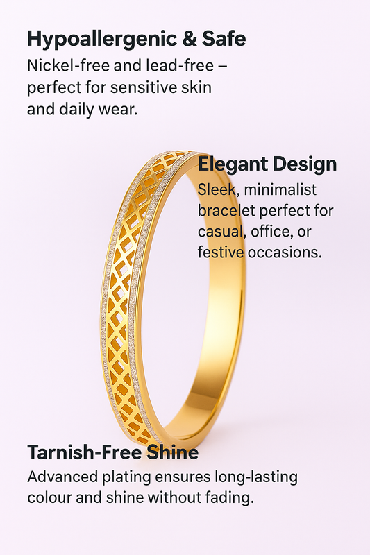 18K Gold Plated Stainless Steel Premium Bracelet for Women - KJKBL011