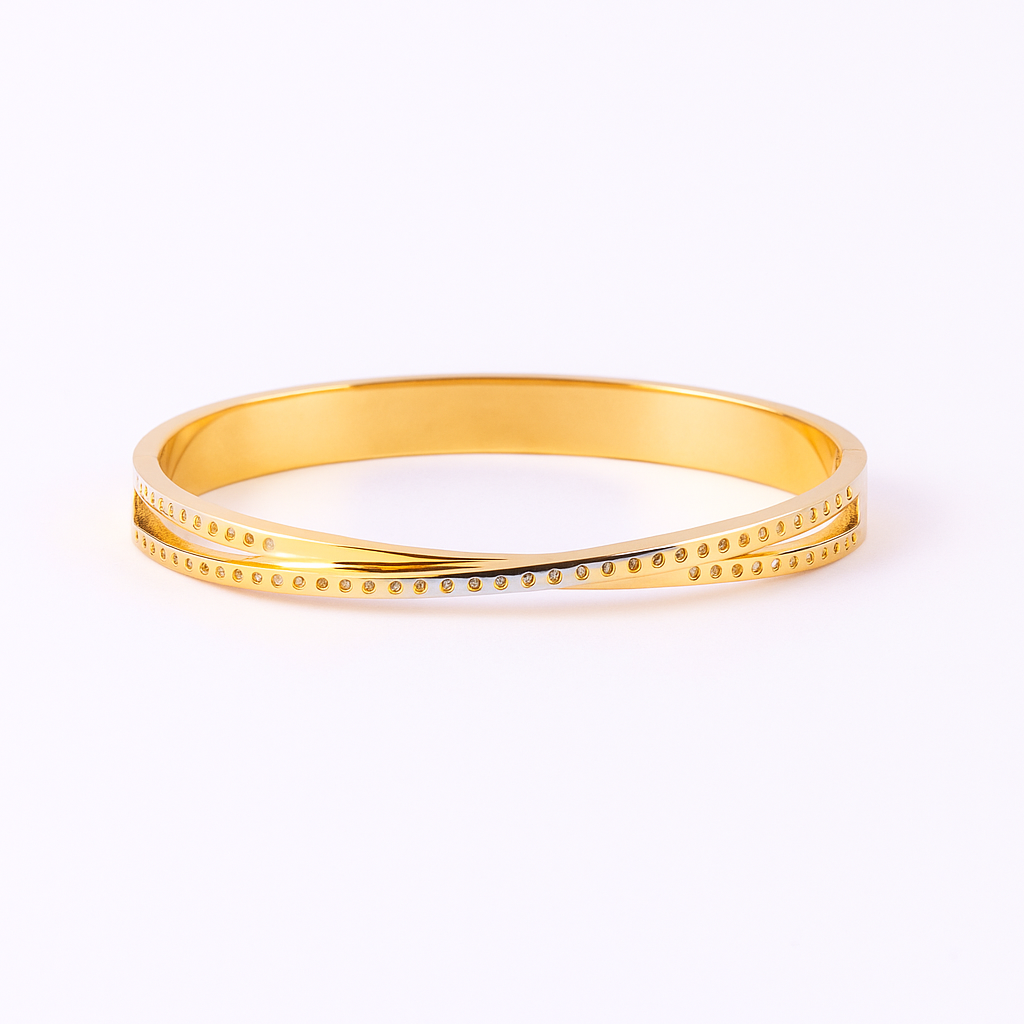 18K Gold Plated Stainless Steel Premium Bracelet for Women - KJKBL010