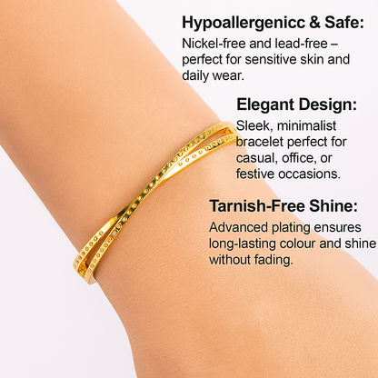 18K Gold Plated Stainless Steel Premium Bracelet for Women - KJKBL010