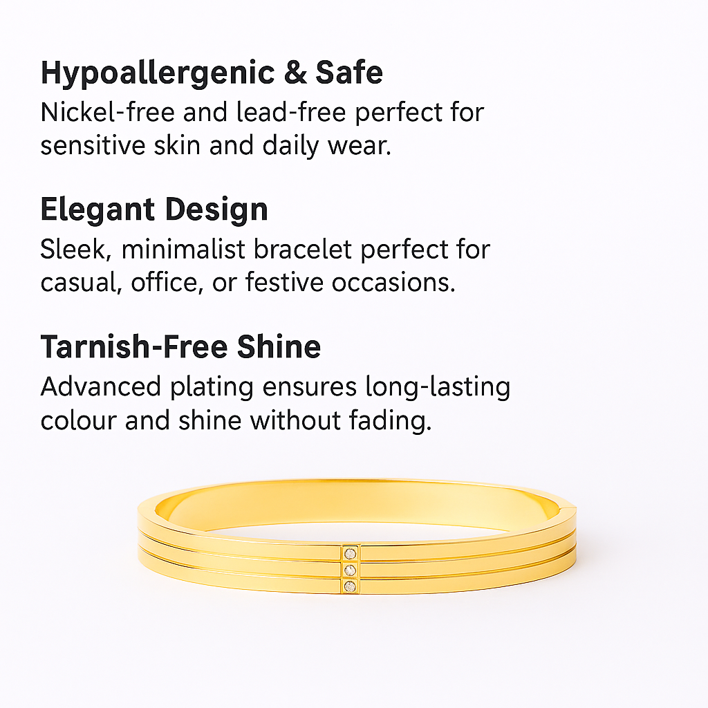 18K Gold Plated Stainless Steel Premium Bracelet for Women - KJKBL008