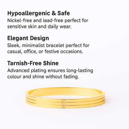 18K Gold Plated Stainless Steel Premium Bracelet for Women - KJKBL008