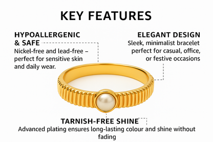 18K Gold Plated Stainless Steel Premium Bracelet for Women - KJKBL007