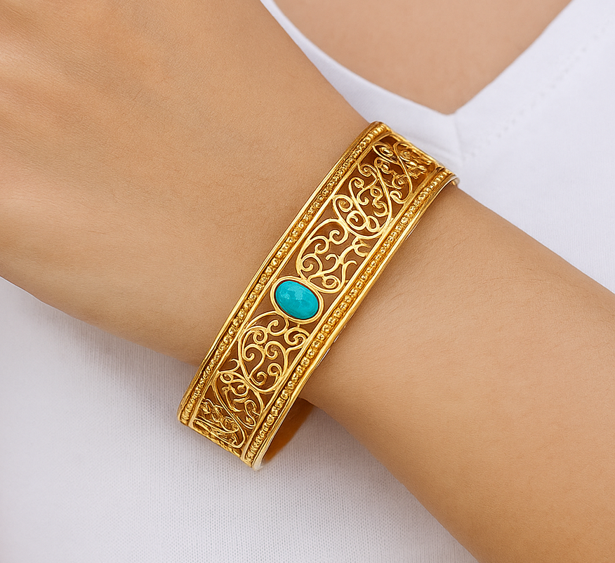 18K Gold Plated Stainless Steel Premium Bracelet for Women - KJKBL012