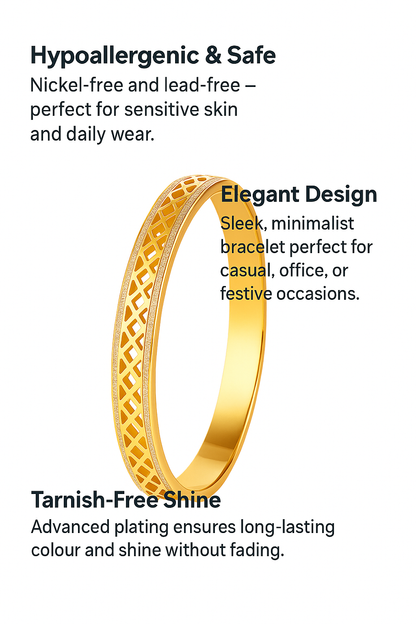 18K Gold Plated Stainless Steel Premium Bracelet for Women - KJKBL011