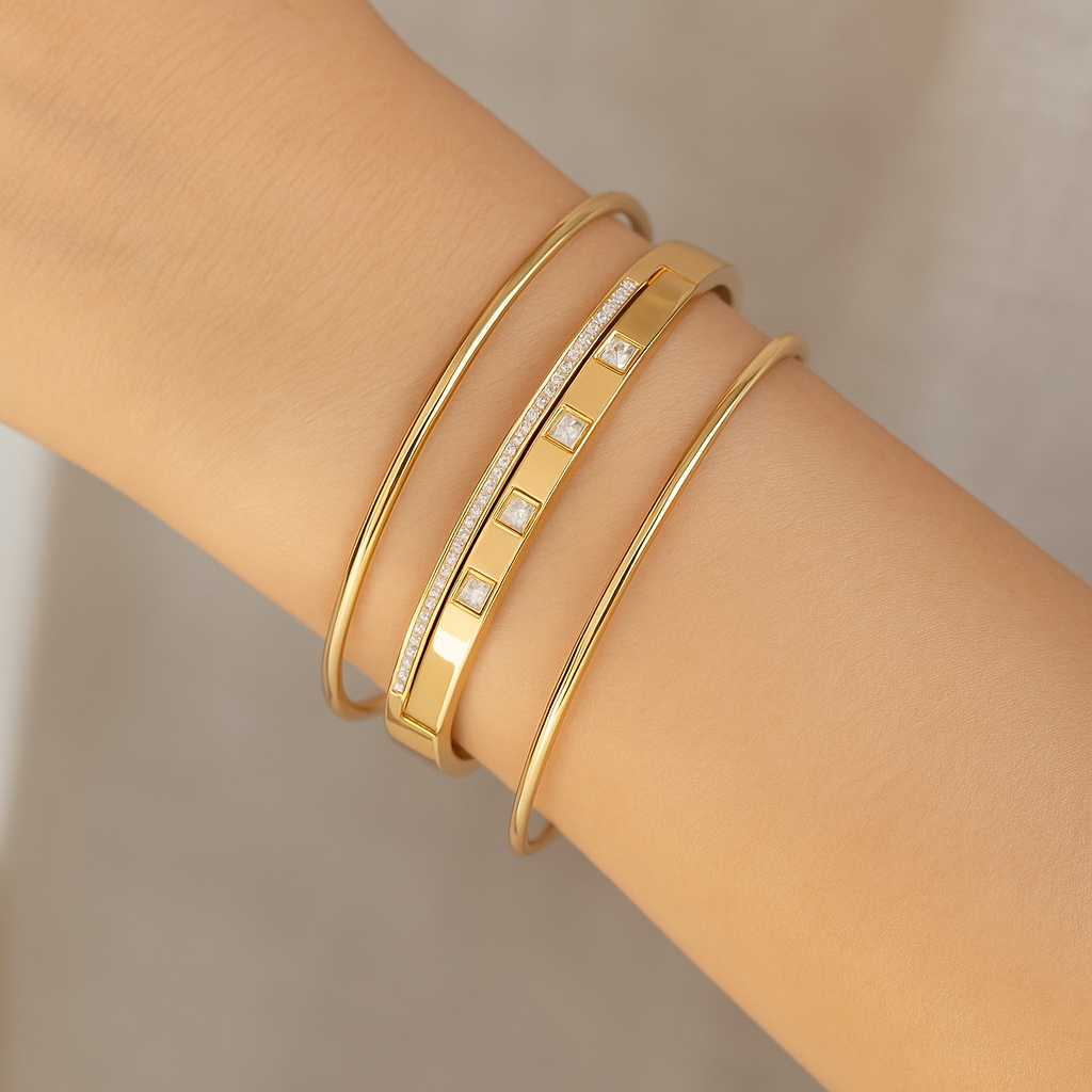 18K Gold Plated Stainless Steel Premium Bracelet for Women - KJKBL002