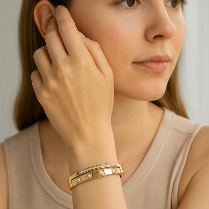 18K Gold Plated Stainless Steel Premium Bracelet for Women - KJKBL002