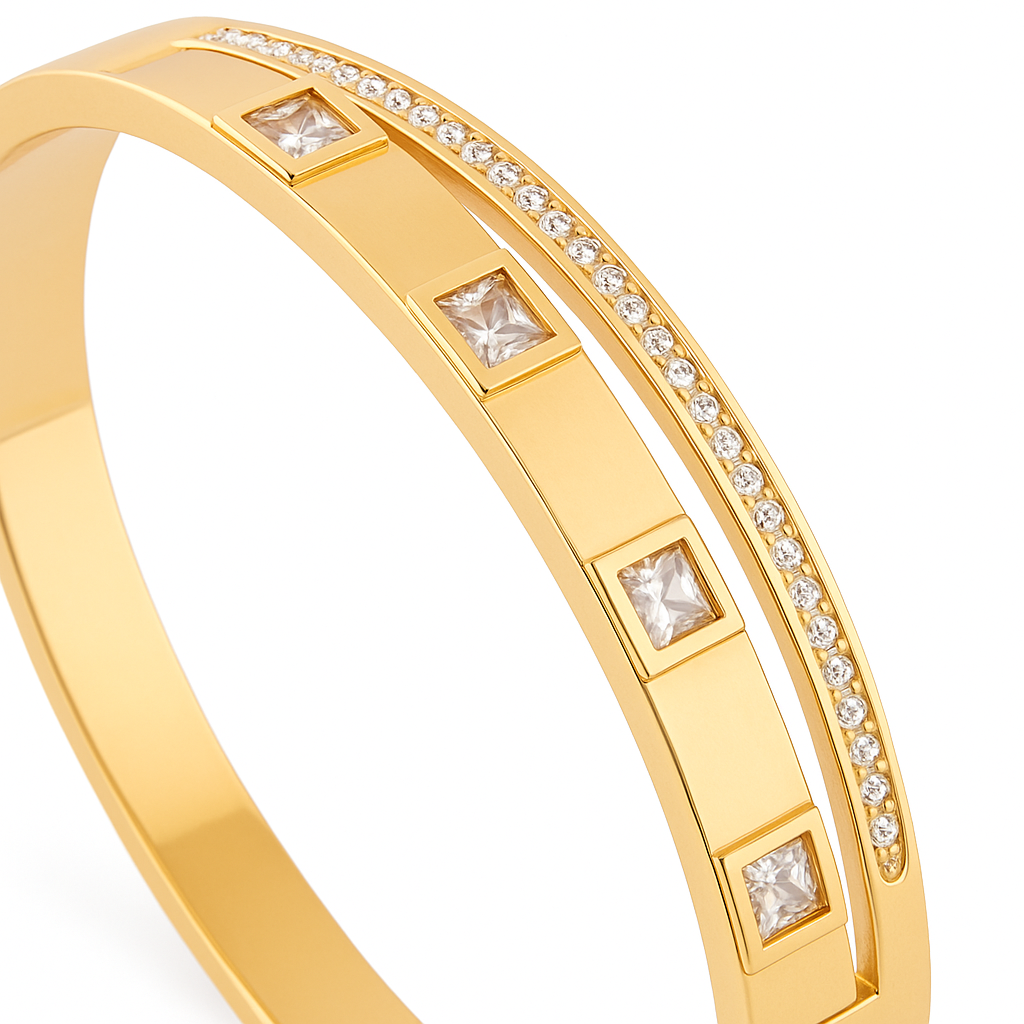 18K Gold Plated Stainless Steel Premium Bracelet for Women - KJKBL002