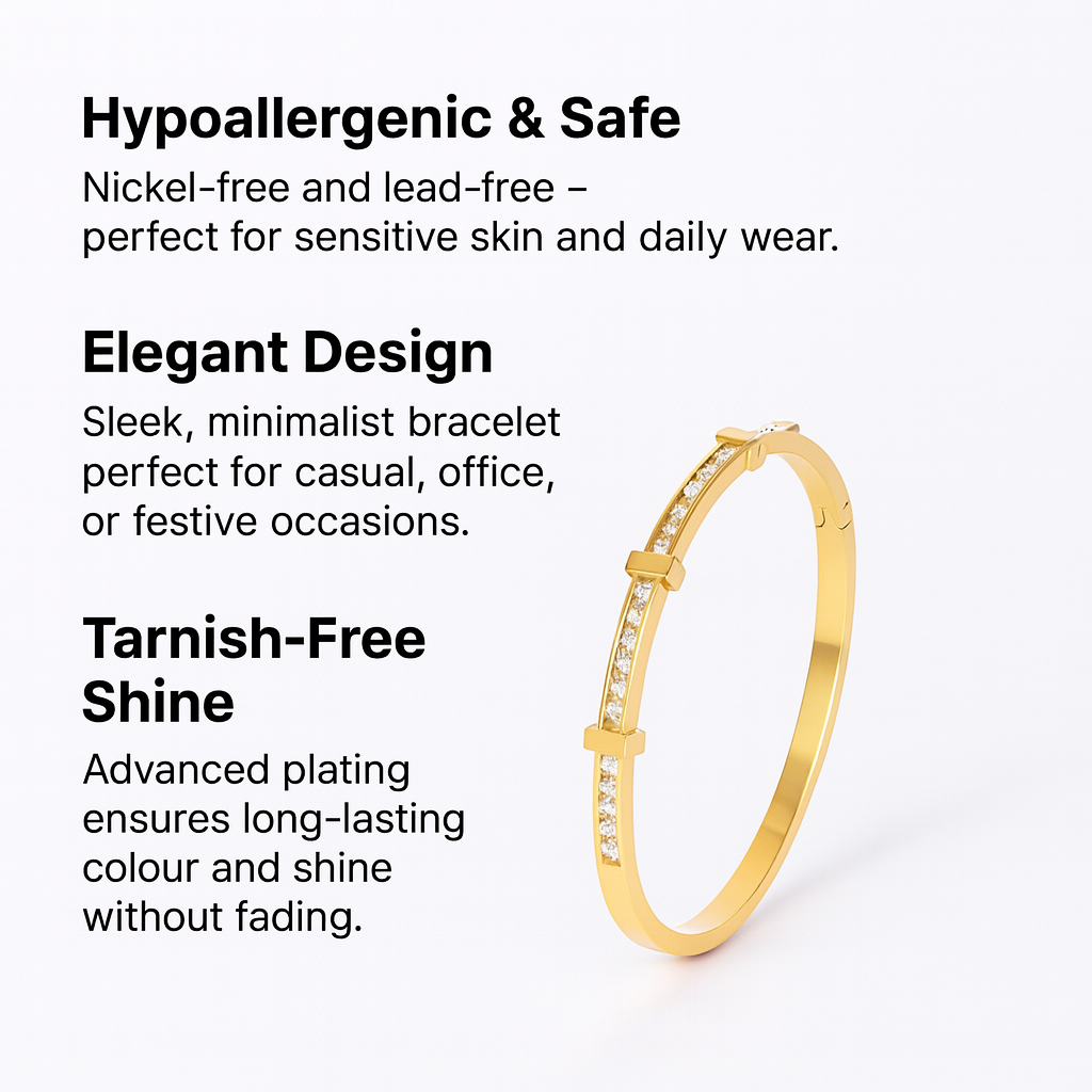 18K Gold Plated Stainless Steel Premium Bracelet for Women - KJKBL004