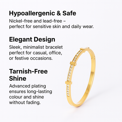 18K Gold Plated Stainless Steel Premium Bracelet for Women - KJKBL004