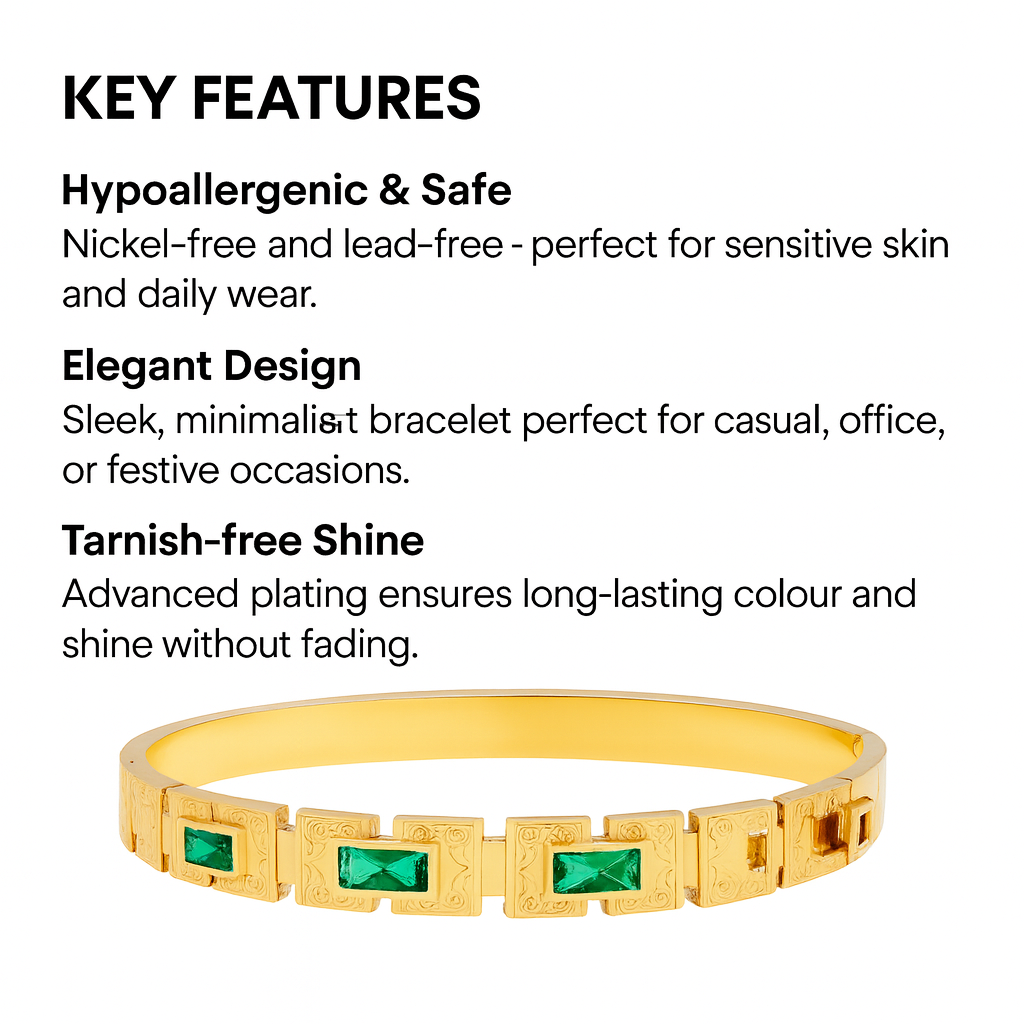 18K Gold Plated Stainless Steel Premium Bracelet for Women - KJKBL006
