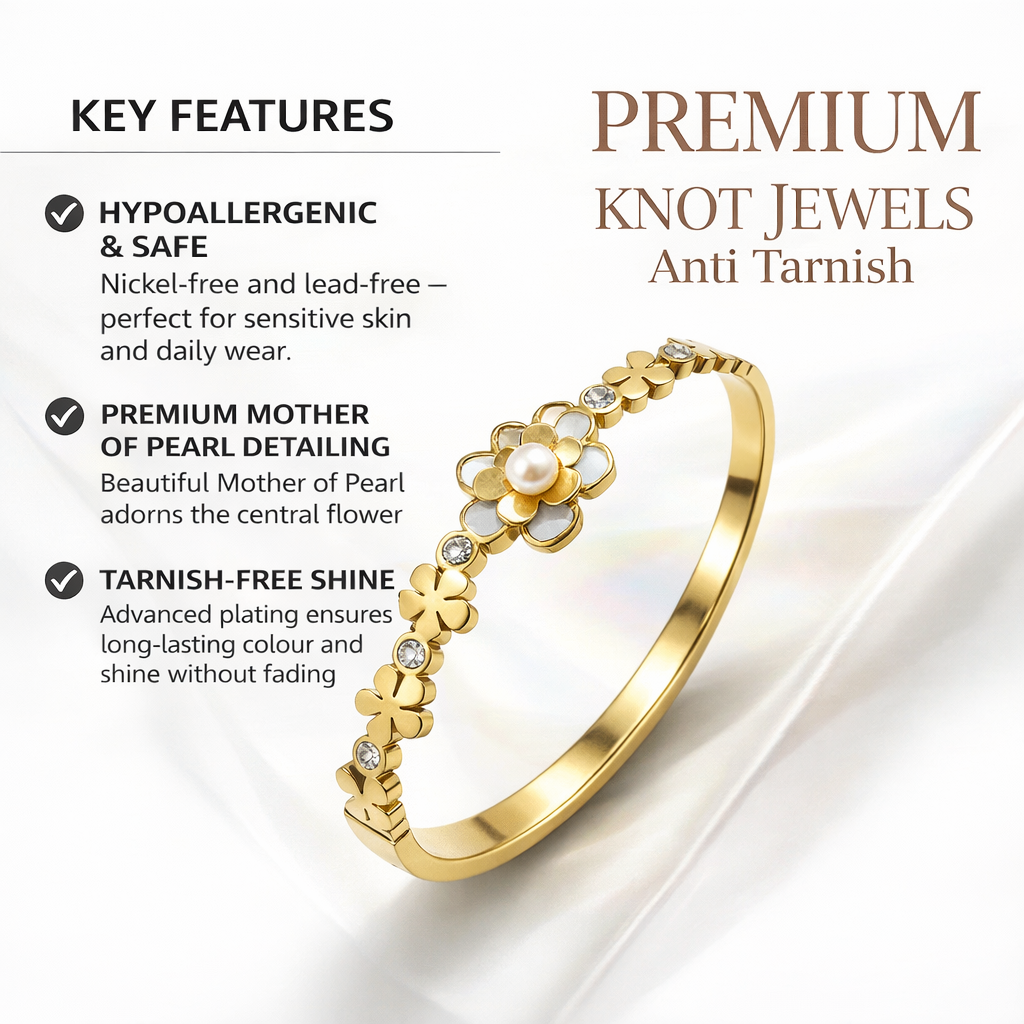 18K Gold Plated Stainless Steel Premium Bracelet for Women - KJKBL016