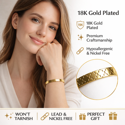 18K Gold Plated Stainless Steel Premium Bracelet for Women - KJKBL017