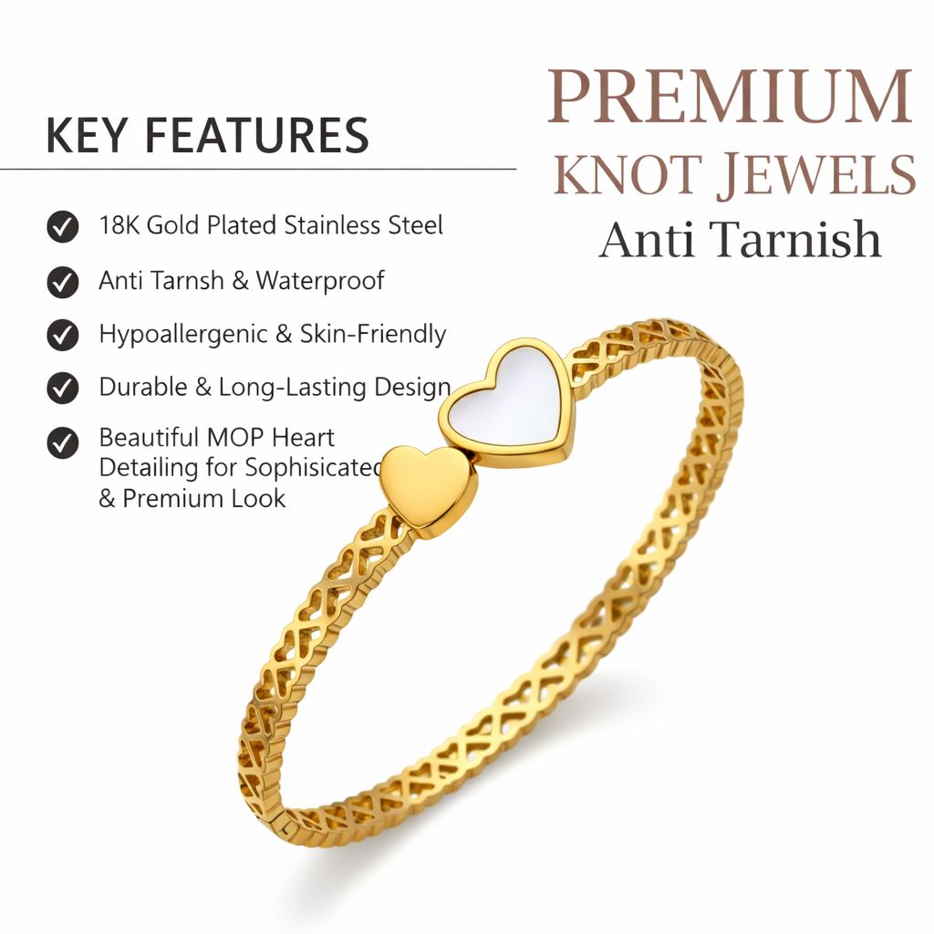 18K Gold Plated Stainless Steel Premium Bracelet for Women - KJKBL020
