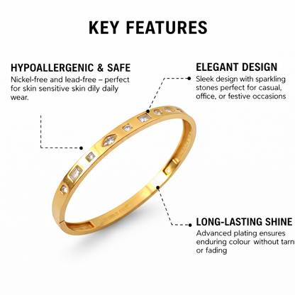 18K Gold Plated Stainless Steel Premium Bracelet for Women - KJKBL022