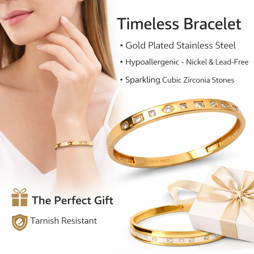 18K Gold Plated Stainless Steel Premium Bracelet for Women - KJKBL022