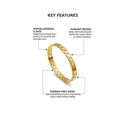 18K Gold Plated Stainless Steel Premium Bracelet for Women - KJKBL017